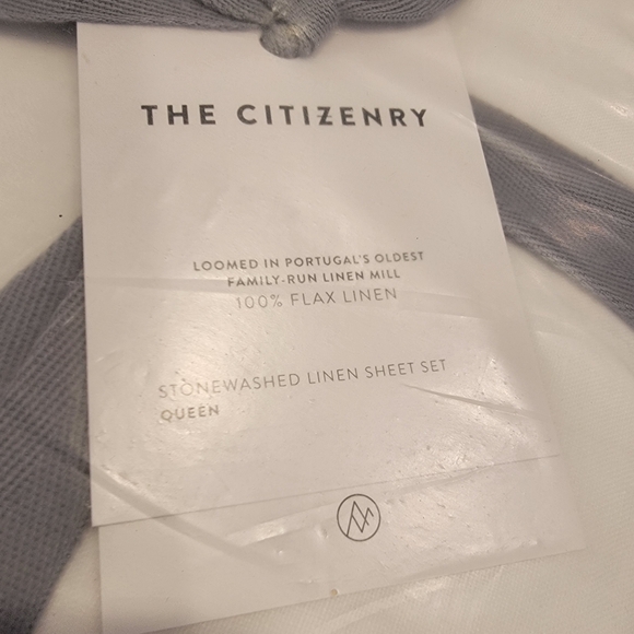 The Citizenry Stonewashed Linen Sheet Set Crafted in Portugal,Queen White NWT! - Picture 7 of 10